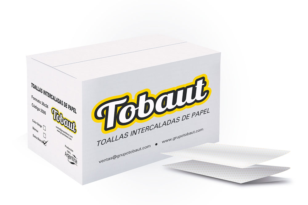 TOALLAS INTERCALADAS 4 PLIEGUES 2500 USOS. EXTRA BLANCO TOBAUT